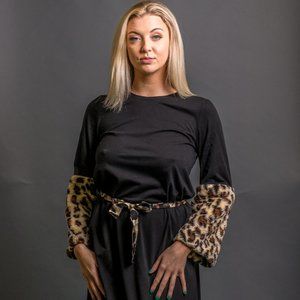 Black Cheetah Maxi Dress
